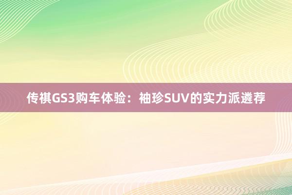 传祺GS3购车体验：袖珍SUV的实力派遴荐